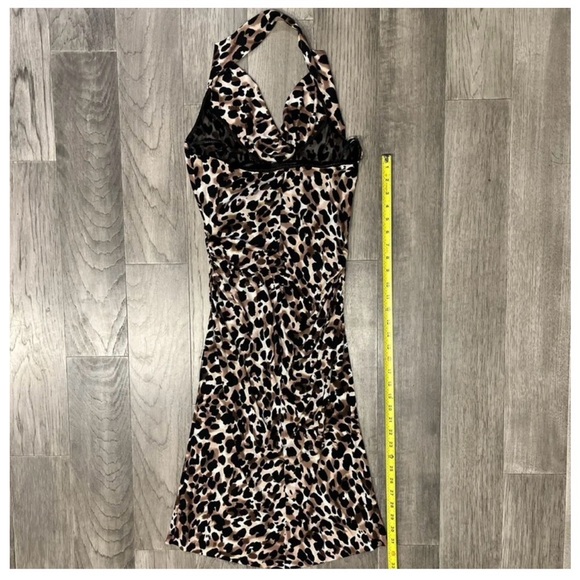 Nicole Miller Leopard Print Halter Dress Medium - Picture 4 of 5